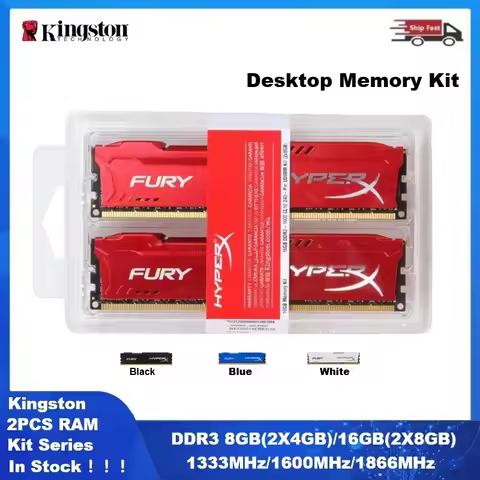 Kingston DDR3 Memoria Kit RAM 8GB(2x4GB) 16GB(2x8GB) Desktop Kit Series DIMM 1866MHz 1600MHz 1333MHz