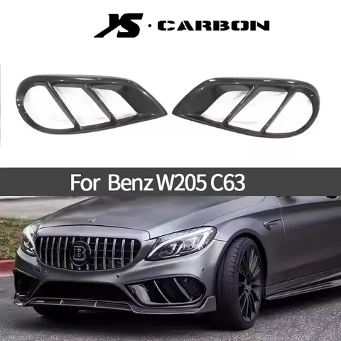 REAL CARBON FIBER FRONT BUMPER VENT for 2015-2018 MERCEDES BENZ C-CLASS W205 C43 AMG COUPE Sport FRP