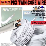 WIREMAX 99.9% PURE COPPER WIRE PDX TWIN CORE NON-METALLIC WIRE 14/2 1.6mm 75 METER (1BOX)