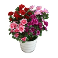 Artificial Azalea Branch Fake Rhododendron Flower Stem with Green Leaves Simulation Azalea for Home 