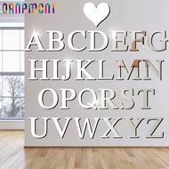 A-Z Mirror Wall Sticker - 26 English Letters - 3D Silver Alphabet - Creative Combination Stickers - Removable, Self-adhesive Text - DIY Art Mural - Home Bedroom Decor Decals