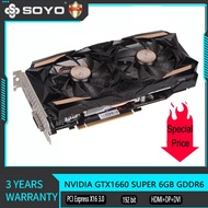 GTX 1660 super 6G GTX 1660 super 6G SOYO Nvidia Geforce RTX 2060 1660 SUPER GDDR6 8G Graphics Card PCIE3.0X16 256Bit Video Gaming RGB GPU Card For Desktop Computers