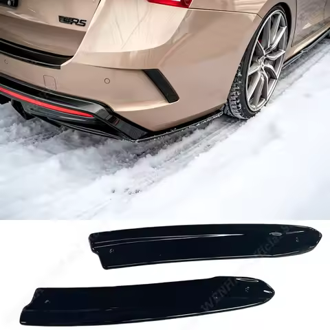 2Pcs Rear Bumper Side Splitters For Skoda Octavia RS Mk4 Lliftback Combi 2020-2024 Tuning Gloss Blac