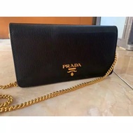 tas clutch mini prada black original