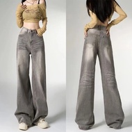 Plus Size Baggy jeans wide leg Pants for women Baggy pants Retro Denim for women High waist pants