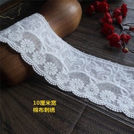 Phụ Kiện May Vá DIY Pure Cotton Embroidered Lace 10cm Black White for Skirt Hem Collar Lengthening H