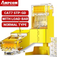 AMPCOM 2-Piece CAT6A & CAT7 Shielded RJ45 Modular Plug Connector 50μ 8P8C - RJ45 Connector Network C