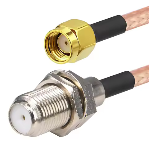 2 Pieces RP SMA - F Adapter RP SMA Male to F Female Connector Pigtail Cable RG316 10CM