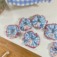 Blue Plaid Scrunchie Fun Color-Block DIY Cute Hair Tie Original Large Scrunchie New