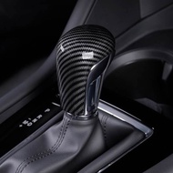 CARBON FIBER PRINT GEAR SHIFT KNOB COVER GARNISH FOR MAZDA 3 MAZDA3 2019 2020 ACCESSORIES CAR STYLIN