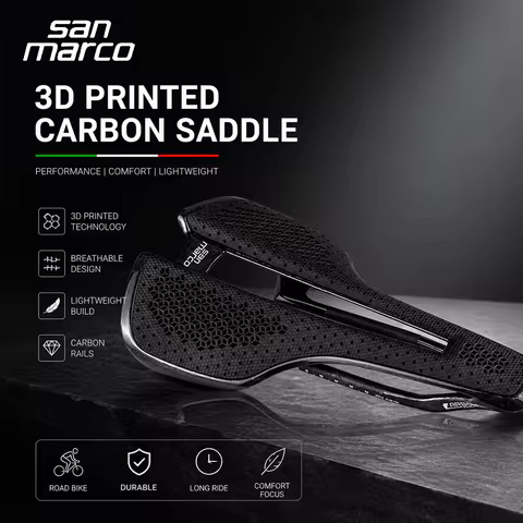 Ultralight San Marco Full Carbon Bike Saddle 3D Printed Monocoque Tech Performance Racing Design 138