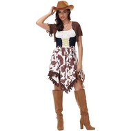 Women Cowgirl Outfit Western Cowboy Costume Retro Tribe Music Festival Tassels Huntress Suit Masquer