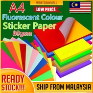 1pcs A4 Size Luorescent Colour Kraft Sticker Paper Labels Sheet Suitable All Printers Inkjet Laser Digital Kertas Stiker