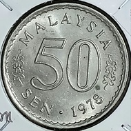 ( Syiling ) 50 Sen 1978 ( UNC ) Malaysia Parliament Hours
