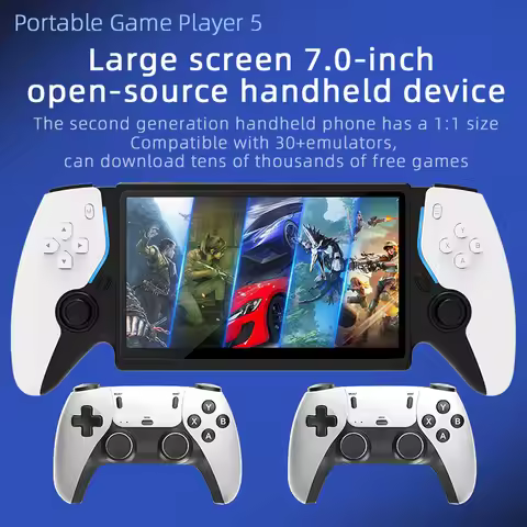 New PS5 7.0 Inch 64G Open Source System Dual Controller Handheld Game Console For PSP Street Fighter