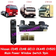 NISSAN CD45 CD48 GE13 CKA45 CH520 LORRY TRUCK MAIN 9 PIN POWER WINDOW SWITCH