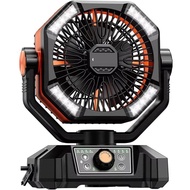 Camping Fan with 4 Lantern 8 Speeds Desk Fan 20000mAh Portable Outdoor Fan Outdoor Camping and Fishi