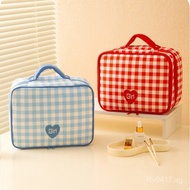 Double-layer Handheld Cosmetic Multi-functional Convenient Large Capacity Waterproof Makeup Bag Trav