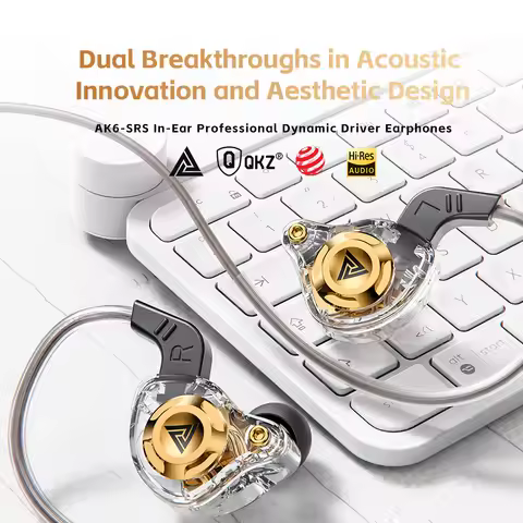 QKZ AK6 SRS mobile phone earphones in-ear dynamic earphones HiFi sound quality subwoofer wire-contro