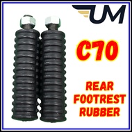 2 PCS HONDA C70 REAR FOOTREST RUBBER GETAH PEMIJAK KAKI BELAKANG FOOT REST STAND BAR STEP PIJAK C-70 GBO-J GBOJ LETAK