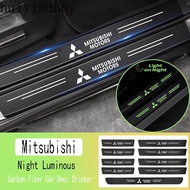 HYS Mitsubishi 9Pcs Luminous Car Door Fashion Stickers Carbon Fiber Sill Protector Anti Scratch For 