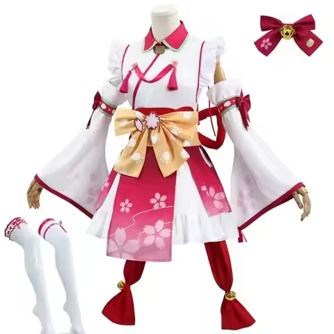 Cosplay Costume Vtuber Virtual Anime Style Wig Hololive Sakura Miko Idol Kimono Full Set Us;3'c,5.y;