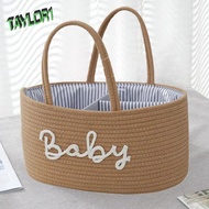 TAYLOR1 Diaper Storage Bag, Multifunctional Portable Mommy Bag, Diaper Organizer Basket Large Compartment Cotton Rope Baby Diaper Box Baby