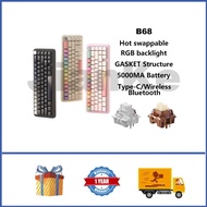 YUNZII B68 Wireless Mechanical Keyboard 65% Hot swappable RGB GASKET Custom Gaming Keyboard With Mul