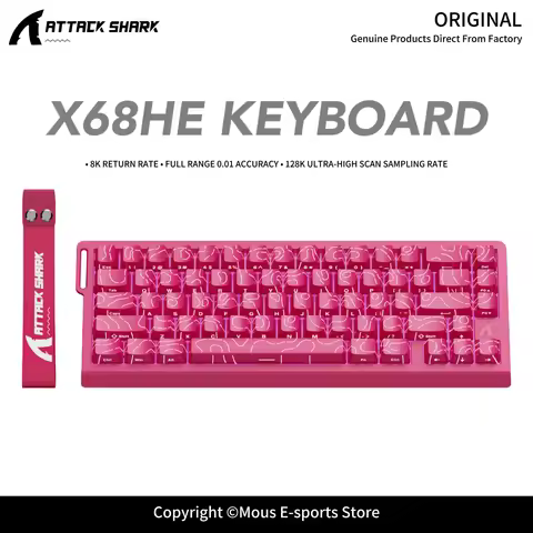 X68HE X68PRO ATTACK SHARK Magnetic Mechanical Keyboard 0.125ms Ultra Low Latency PO Cotton Silicone 