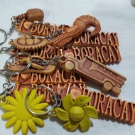 10 sets/ 1 Bundle BORACAY Island souvenir Wooden key chain