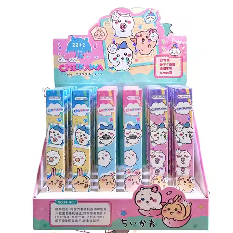 6PCS Anime Chiikawa Hachiware Usach New Style Cartoon Anime Lottery Blind Box Gel Pen Deposit Kawaii