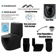 Magnum M938 Black Zero Rim Tornado flush toilet bowl