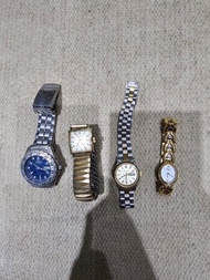 (數十年唔知價，自出合理價高者得)  8.90年代"Pierre Cardin". 瑞士SWISS MADE寶路華"BULOVA". 瑞士SWISS MADE"ORIANA"等舊手錶4隻