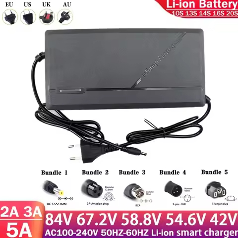 42V 2A 3A 5A charger 36V 2A 3A 5A, suitable for lithium battery DC circular port 5.5 * 2.5mm large c