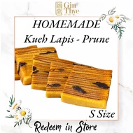 [Gin Thye Digital] S Size [8x8cm] Kueh Lapis 千层糕 Prune  千层糕-西梅干 | CNY Goodies | With Limited Bamboo Basket | [Fresh Baked] [Redeem in store] Takeaway