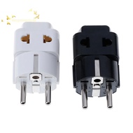 [Han-t] 1 to 2 Splitter Germany France 5mm plug to universal UK/US/EU/AU 2/ 3 pin soet well