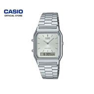 Casio Vintage AQ-230A-7A Silver Stainless Steel Band Men Watch / Women Watch