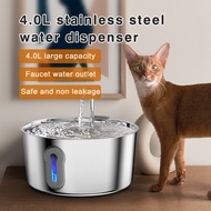 4l Pet Water Dispenser Automatic Circulating Fountain Cat Water Dispenser Stainless Steel Cat Dog Wa