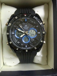 Casio Edifice EFA-120 Rubber Black-Blue (murah)