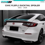 HONDA CIVIC FL1 / FL5 HATCHBACK 2021-2026 DUCKTAIL REAR TRUNK SPOILER WING - PREMIUM FRP FIBER MATER