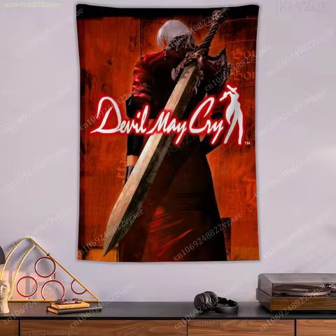 Devil May Cry Tapestry Game Room Poster Wall Tapestries Bedroom Decoration Aesthetic Tapices Flag Wa