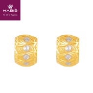 HABIB Ginny White and Yellow Gold Earring, 916 Gold