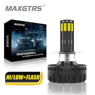 MAXGTRS 1X Flash 60W H4 HS1 H6 BA20D LED Motorcycle Headlight Blub DC 11V-60V 8000LM Moto Light COB 