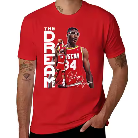 New Hakeem ' The Dream ' Olajuwon Tribute T-Shirt black t shirt vintage clothes mens graph