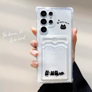 Card Holder เคส TPU For Samsung A56 A55 A54 A16 A17 A06 A07 A05S S24 Ultra A15 A14 A23 A52 A52S A35