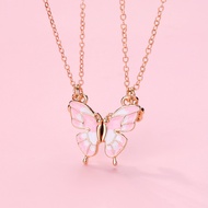 Butterfly Pendant Necklace for Women Cute Friendship Necklace for 2 Girls BFF Necklaces for 2 Best F