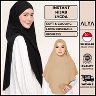 Instant Hijab Lycra ( Alya / Instant Tudung 4XL Shawl Bawal Ironless / Lazy Slip on / Prayer Umrah )