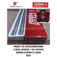 PAKET AS SHOCK DEPAN SUPRA X LAMA KEV + 2 SEAL SHOCK+OLI SHOCK FEDERAL