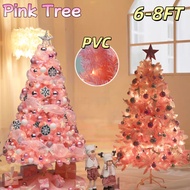 NUVOX Pink Christmas Tree 4FT/5FT/6FT/7FT/8FT Artificial Spruce Full PVC Xmas Tree with Metal Stand