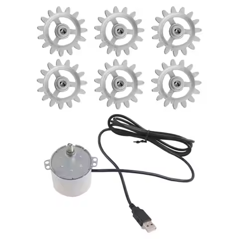 Barbecue Grill Accessories 6Pcs Gears 5V Motor with USB Cable Electric Grill Accessory for BBQ Tool 